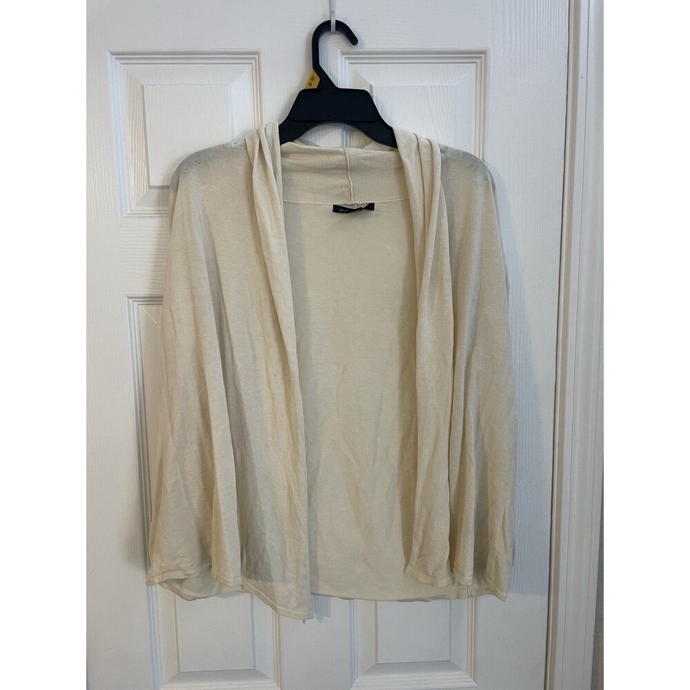 August Silk Beige Creamy Lightweight Cardigan Sz Medium